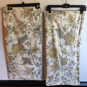 POTTERY BARN 100% COTTON FLORAL EURO (2) SHAMS